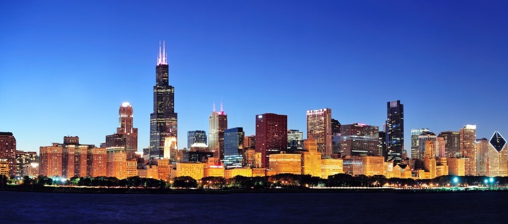 Chicago night panorama