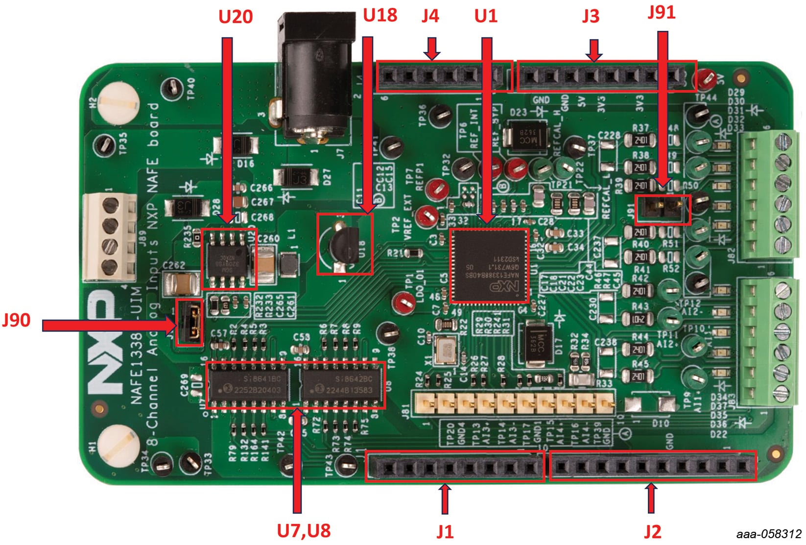 Figure 1. Board image with callouts (top)