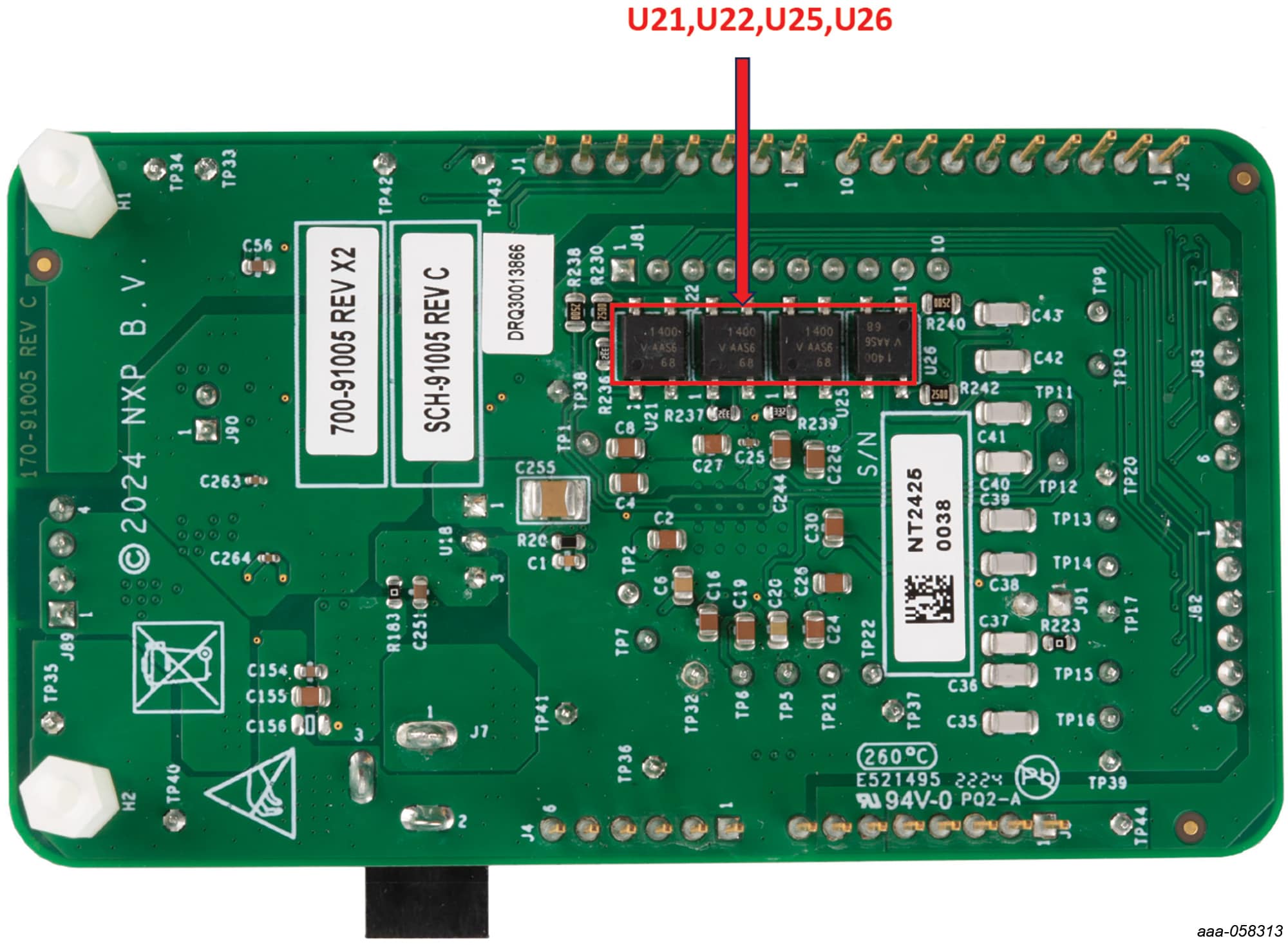 Figure 2. Board image with callouts (bottom)