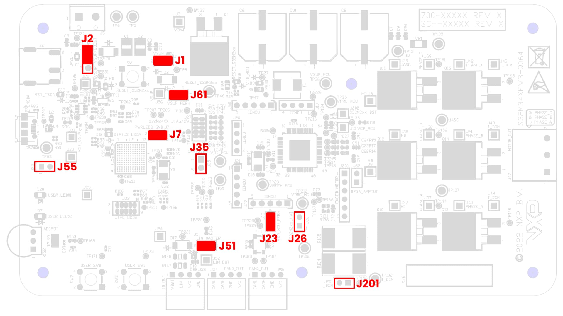 S32M24XEVB Jumper Positions