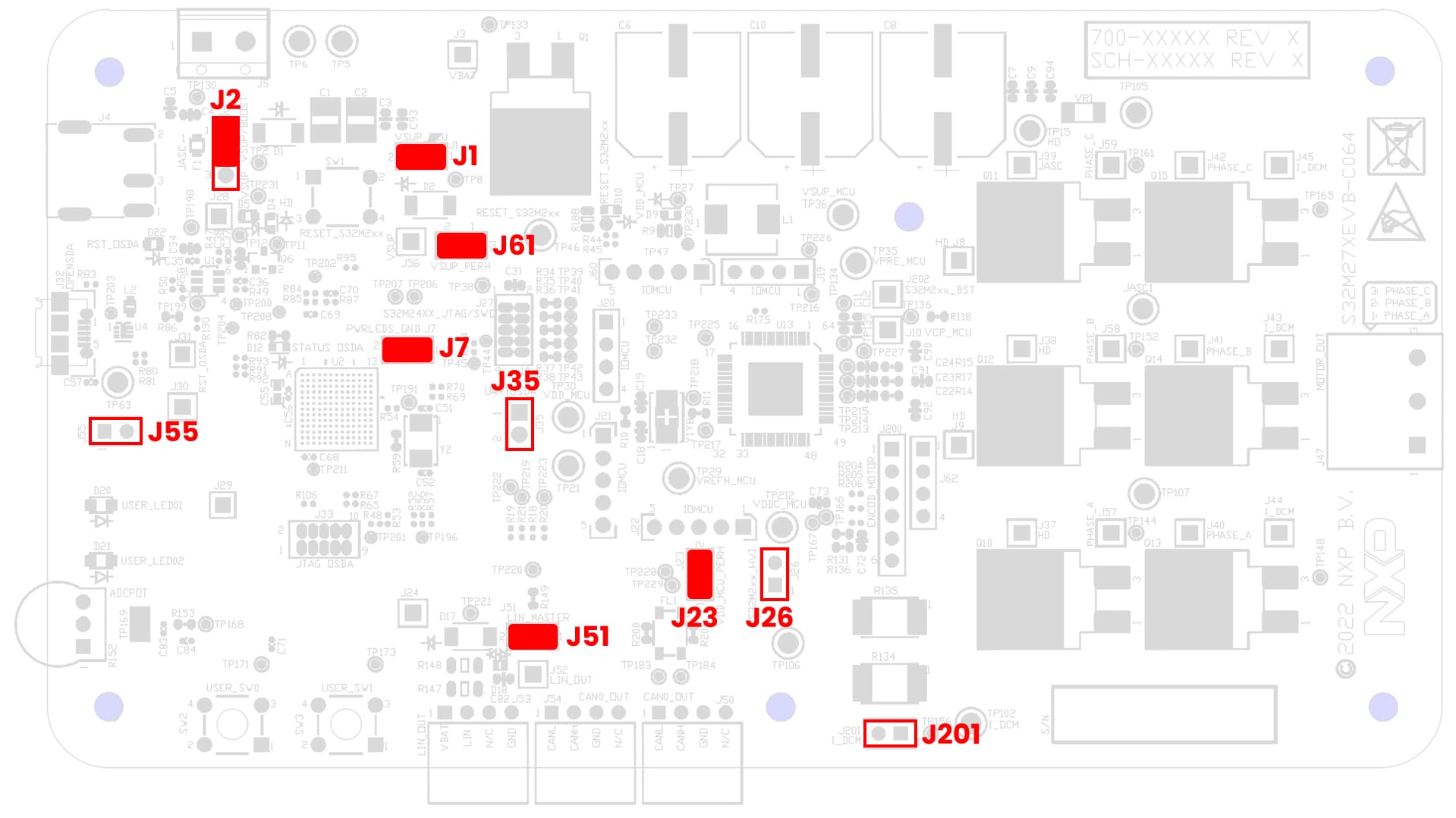 S32M27XEVB Jumper Positions