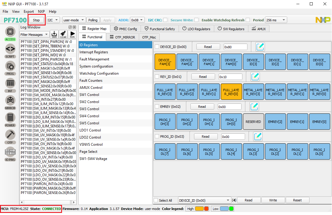 NXP GUI click start