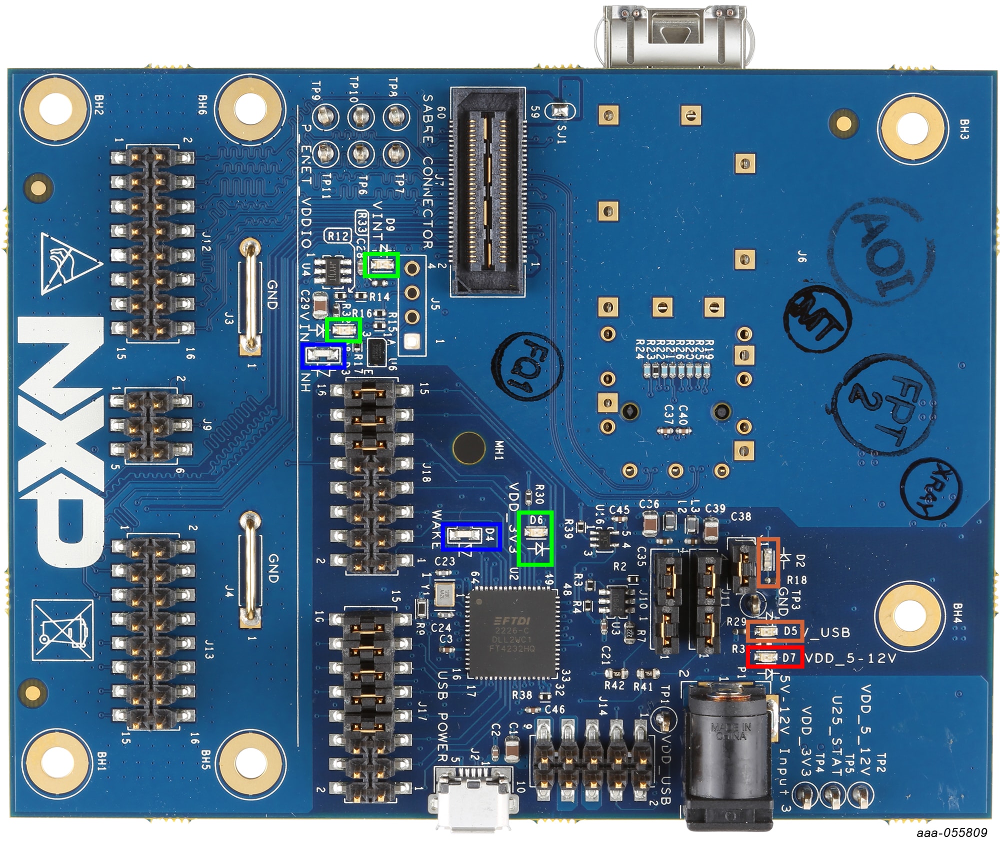 Figure 3. GS-TJA11xx-EVB Leds