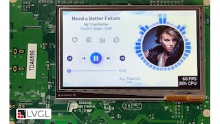 LVGL Music Player Demo GUI on NXP i.MX RT1050